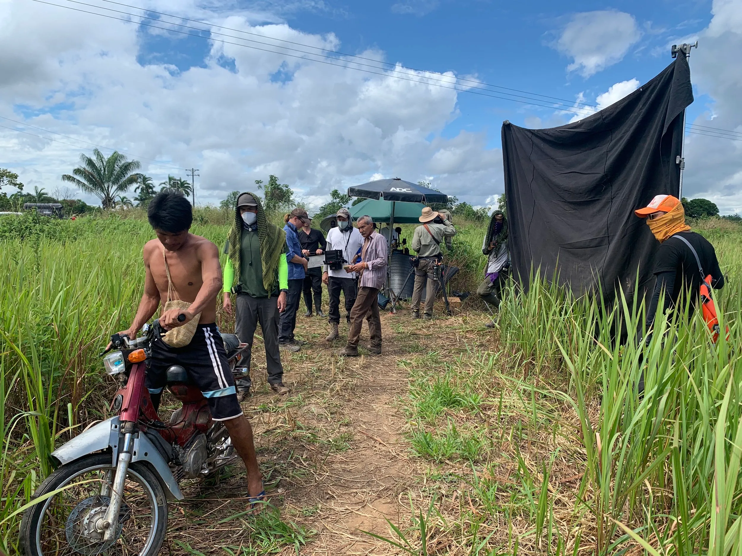 The crew on location