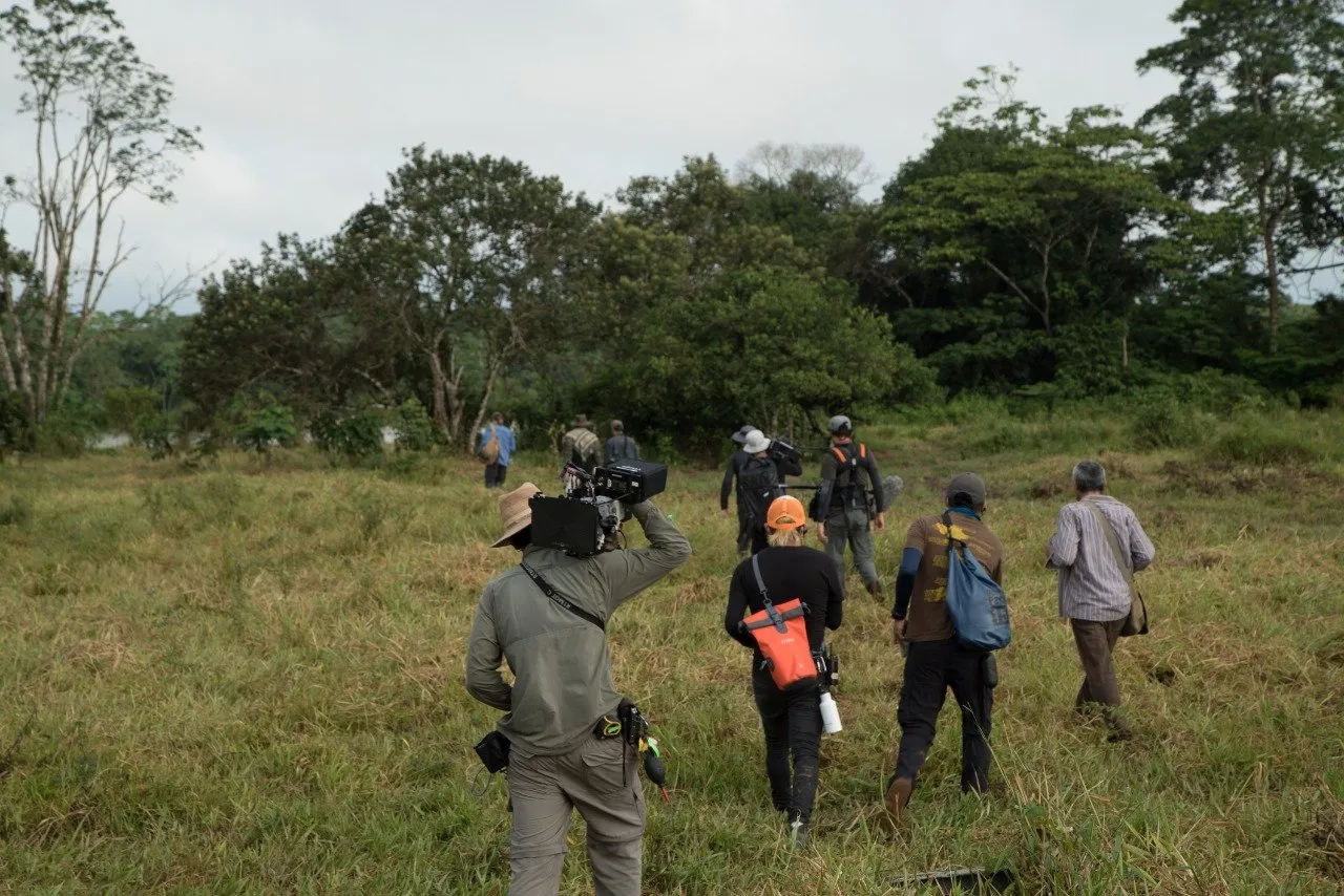 The crew on location